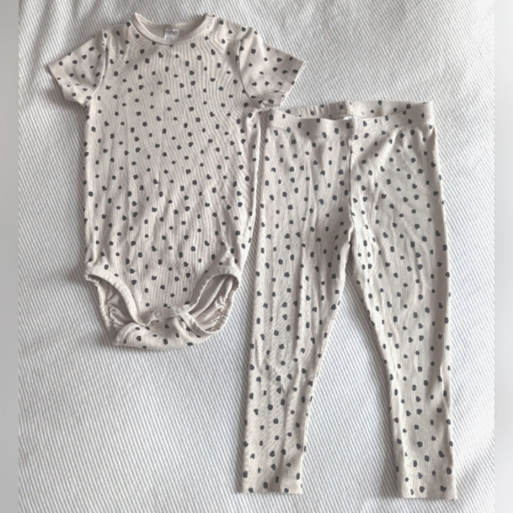 H&M Polka Dot Ribbed Cotton Set